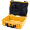 Pelican 1520 Case, Yellow with Black Handle & Latches Mesh Lid Organizer Only ColorCase 015200-0100-240-110