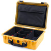 Pelican 1520 Case, Yellow with Black Handle & Latches TrekPak Divider System with Computer Pouch ColorCase 015200-0220-240-110