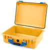 Pelican 1520 Case, Yellow with Blue Handle & Latches None (Case Only) ColorCase 015200-0000-240-120