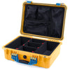 Pelican 1520 Case, Yellow with Blue Handle & Latches TrekPak Divider System with Mesh Lid Organizer ColorCase 015200-0120-240-120