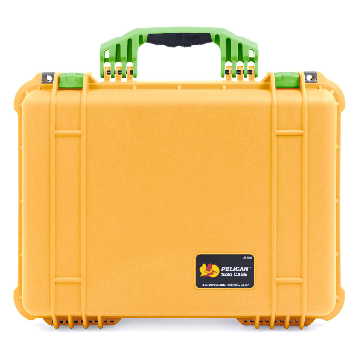 Pelican 1520 Case, Yellow with Lime Green Handle &amp; Latches ColorCase 