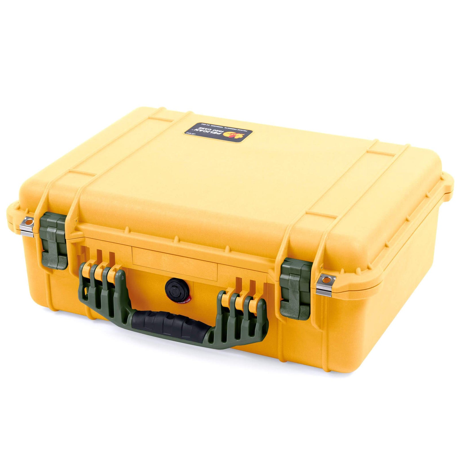 Pelican 1520 Case, Yellow with OD Green Handle & Latches ColorCase 