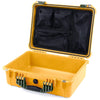 Pelican 1520 Case, Yellow with OD Green Handle & Latches Mesh Lid Organizer Only ColorCase 015200-0100-240-130