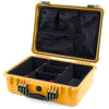 Pelican 1520 Case, Yellow with OD Green Handle & Latches TrekPak Divider System with Mesh Lid Organizer ColorCase 015200-0120-240-130