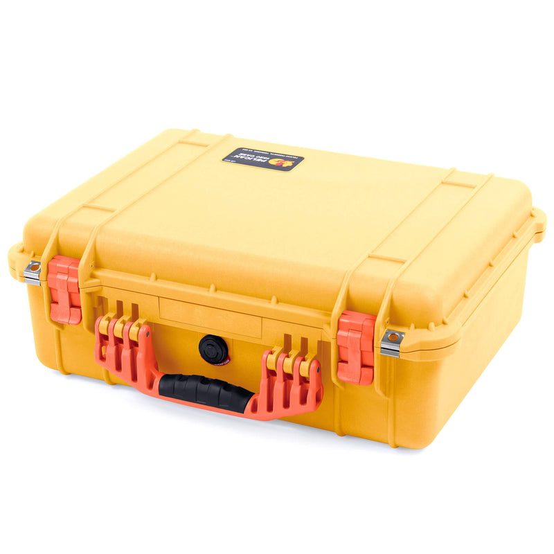 Pelican 1520 Case, Yellow with Orange Handle & Latches ColorCase 