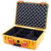 Pelican 1520 Case, Yellow with Orange Handle & Latches TrekPak Divider System with Convolute Lid Foam ColorCase 015200-0020-240-150