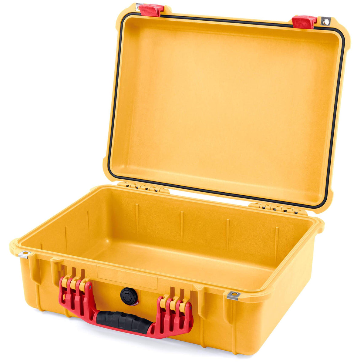 Pelican 1520 Case, Yellow with Red Handle &amp; Latches None (Case Only) ColorCase 015200-0000-240-320