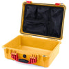 Pelican 1520 Case, Yellow with Red Handle & Latches Mesh Lid Organizer Only ColorCase 015200-0100-240-320