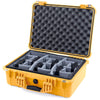 Pelican 1520 Case, Yellow Gray Padded Microfiber Dividers with Convolute Lid Foam ColorCase 015200-0070-240-240