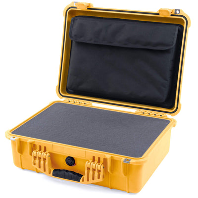 Pelican 1520 Case, Yellow Pick & Pluck Foam with Computer Pouch ColorCase 015200-0201-240-240