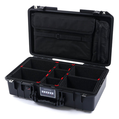 Pelican 1525 Air Case, Black TrekPak Divider Sytem with Laptop Computer Pouch ColorCase 015250-0220-110-110