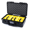 Pelican 1525 Air Case, Black Yellow Padded Microfiber Dividers with Convolute Lid Foam ColorCase 015250-0010-110-110