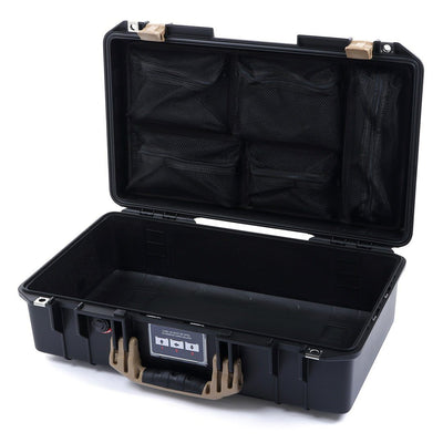 Pelican 1525 Air Case, Black with Desert Tan Handle & Latches Mesh Lid Organizer Only ColorCase 015250-0100-110-310