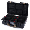 Pelican 1525 Air Case, Black with Desert Tan Handle & Latches TrekPak Divider System with Mesh Lid Organizer ColorCase 015250-0120-110-310
