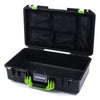 Pelican 1525 Air Case, Black with Lime Green Handle & Latches Mesh Lid Organizer Only ColorCase 015250-0100-110-300