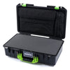 Pelican 1525 Air Case, Black with Lime Green Handle & Latches Pick & Pluck Foam with Laptop Computer Pouch ColorCase 015250-0201-110-300