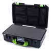 Pelican 1525 Air Case, Black with Lime Green Handle & Latches Pick & Pluck Foam with Mesh Lid Organizer ColorCase 015250-0101-110-300