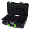Pelican 1525 Air Case, Black with Lime Green Handle & Latches TrekPak Divider Sytem with Laptop Computer Pouch ColorCase 015250-0220-110-300