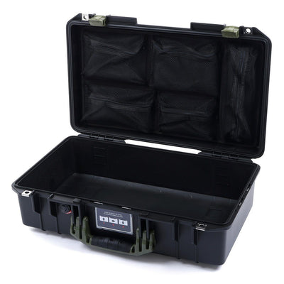 Pelican 1525 Air Case, Black with OD Green Handle & Latches Mesh Lid Organizer Only ColorCase 015250-0100-110-130