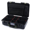 Pelican 1525 Air Case, Black with OD Green Handle & Latches TrekPak Divider Sytem with Laptop Computer Pouch ColorCase 015250-0220-110-130
