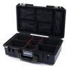Pelican 1525 Air Case, Black with OD Green Handle & Latches TrekPak Divider System with Mesh Lid Organizer ColorCase 015250-0120-110-130