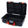 Pelican 1525 Air Case, Black with Orange Handle & Latches Mesh Lid Organizer Only ColorCase 015250-0100-110-150