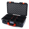 Pelican 1525 Air Case, Black with Orange Handle & Latches TrekPak Divider System with Convolute Lid Foam ColorCase 015250-0020-110-150