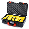 Pelican 1525 Air Case, Black with Orange Handle & Latches Yellow Padded Microfiber Dividers with Convolute Lid Foam ColorCase 015250-0010-110-150