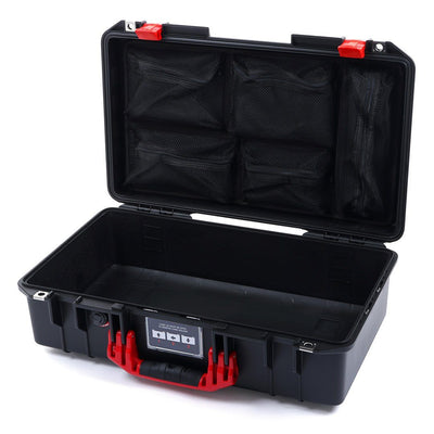 Pelican 1525 Air Case, Black with Red Handle & Latches Mesh Lid Organizer Only ColorCase 015250-0100-110-320