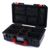 Pelican 1525 Air Case, Black with Red Handle & Latches TrekPak Divider System with Mesh Lid Organizer ColorCase 015250-0120-110-320