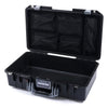 Pelican 1525 Air Case, Black with Silver Handle & Latches Mesh Lid Organizer Only ColorCase 015250-0100-110-180