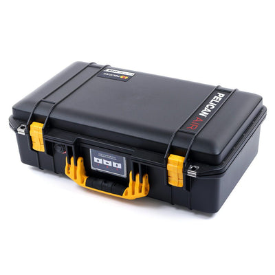 Pelican 1525 Air Case, Black with Yellow Handle & Latches ColorCase