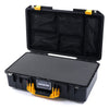 Pelican 1525 Air Case, Black with Yellow Handle & Latches Pick & Pluck Foam with Mesh Lid Organizer ColorCase 015250-0101-110-240