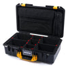Pelican 1525 Air Case, Black with Yellow Handle & Latches TrekPak Divider Sytem with Laptop Computer Pouch ColorCase 015250-0220-110-240