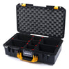 Pelican 1525 Air Case, Black with Yellow Handle & Latches TrekPak Divider System with Convolute Lid Foam ColorCase 015250-0020-110-240