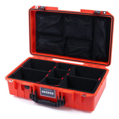 Pelican 1525 Air Case, Orange with Black Handle & Latches TrekPak Divider System with Mesh Lid Organizer ColorCase 015250-0120-150-110
