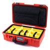 Pelican 1525 Air Case, Orange with Black Handle & Latches Yellow Padded Microfiber Dividers with Laptop Computer Pouch ColorCase 015250-0210-150-110