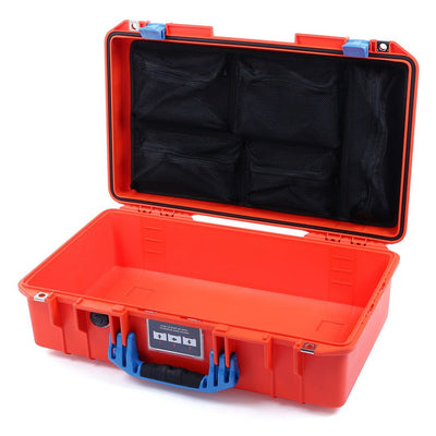 Pelican 1525 Air Case, Orange with Blue Handle & Latches Mesh Lid Organizer Only ColorCase 015250-0100-150-120