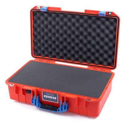 Pelican 1525 Air Case, Orange with Blue Handle & Latches Pick & Pluck Foam with Convolute Lid Foam ColorCase 015250-0001-150-120