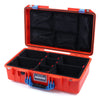 Pelican 1525 Air Case, Orange with Blue Handle & Latches TrekPak Divider System with Mesh Lid Organizer ColorCase 015250-0120-150-120