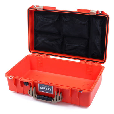Pelican 1525 Air Case, Orange with Desert Tan Handle & Latches Mesh Lid Organizer Only ColorCase 015250-0100-150-310