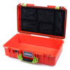 Pelican 1525 Air Case, Orange with Lime Green Handle & Latches Mesh Lid Organizer Only ColorCase 015250-0100-150-300