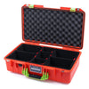 Pelican 1525 Air Case, Orange with Lime Green Handle & Latches TrekPak Divider System with Convolute Lid Foam ColorCase 015250-0020-150-300