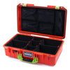 Pelican 1525 Air Case, Orange with Lime Green Handle & Latches TrekPak Divider System with Mesh Lid Organizer ColorCase 015250-0120-150-300