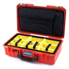 Pelican 1525 Air Case, Orange with OD Green Handle & Latches Yellow Padded Microfiber Dividers with Laptop Computer Pouch ColorCase 015250-0210-150-130
