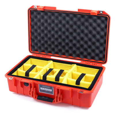 Pelican 1525 Air Case, Orange Yellow Padded Microfiber Dividers with Convolute Lid Foam ColorCase 015250-0010-150-150