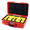 Pelican 1525 Air Case, Orange with Red Handle & Latches Yellow Padded Microfiber Dividers with Mesh Lid Organizer ColorCase 015250-0110-150-320