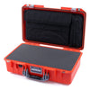 Pelican 1525 Air Case, Orange with Silver Handle & Latches Pick & Pluck Foam with Laptop Computer Pouch ColorCase 015250-0201-150-180