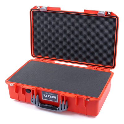 Pelican 1525 Air Case, Orange with Silver Handle & Latches Pick & Pluck Foam with Convolute Lid Foam ColorCase 015250-0001-150-180