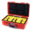 Pelican 1525 Air Case, Orange with Silver Handle & Latches Yellow Padded Microfiber Dividers with Mesh Lid Organizer ColorCase 015250-0110-150-180